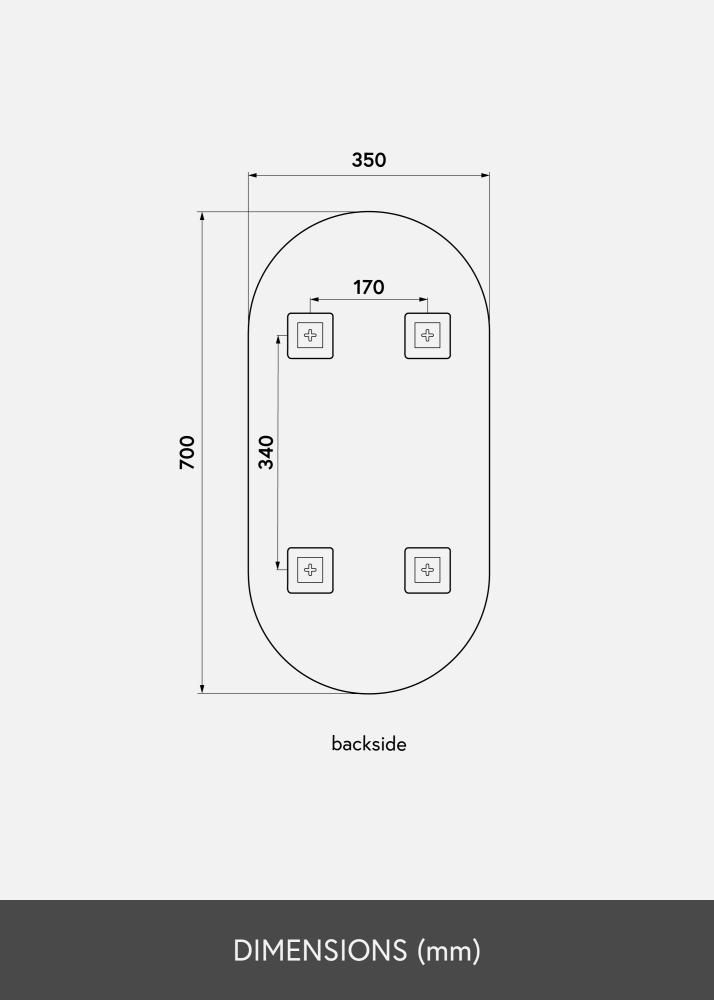 KAILA Tükör Ovális Rose Gold 35x70 cm