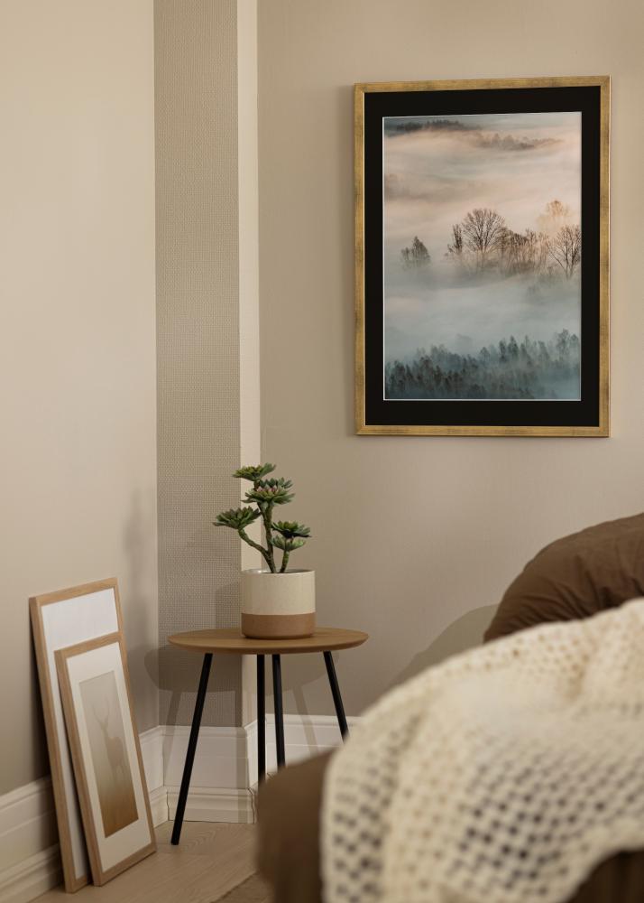 Keret Elegáns Arany 30x40 cm - Paszpartu Fekete 21x29,7 cm (A4)