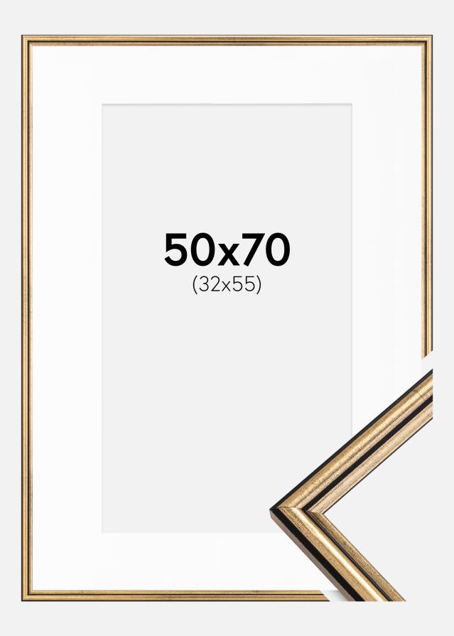 Keret Horndal Arany 50x70 cm - Paszpartu Fehér 33x56 cm