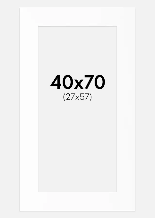 Paszpartu Fehér Standard Fehér él 40x70 cm (27x57)