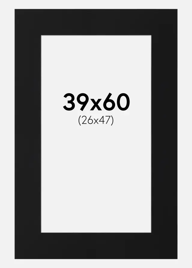 Paszpartu Fekete Standard (Fehér Mag) 39x60 cm (26x47)