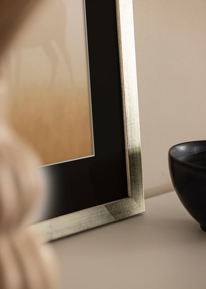 Keret Elegáns Ezüst 24x30 cm - Paszpartu Fekete 6x8 inches