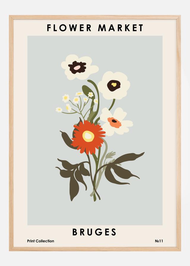 Flower Market Bruges Poszter