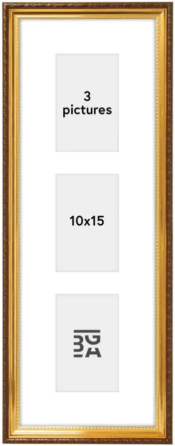 Abisko Kollázs keret I Arany - 3 Képek (10x15 cm)