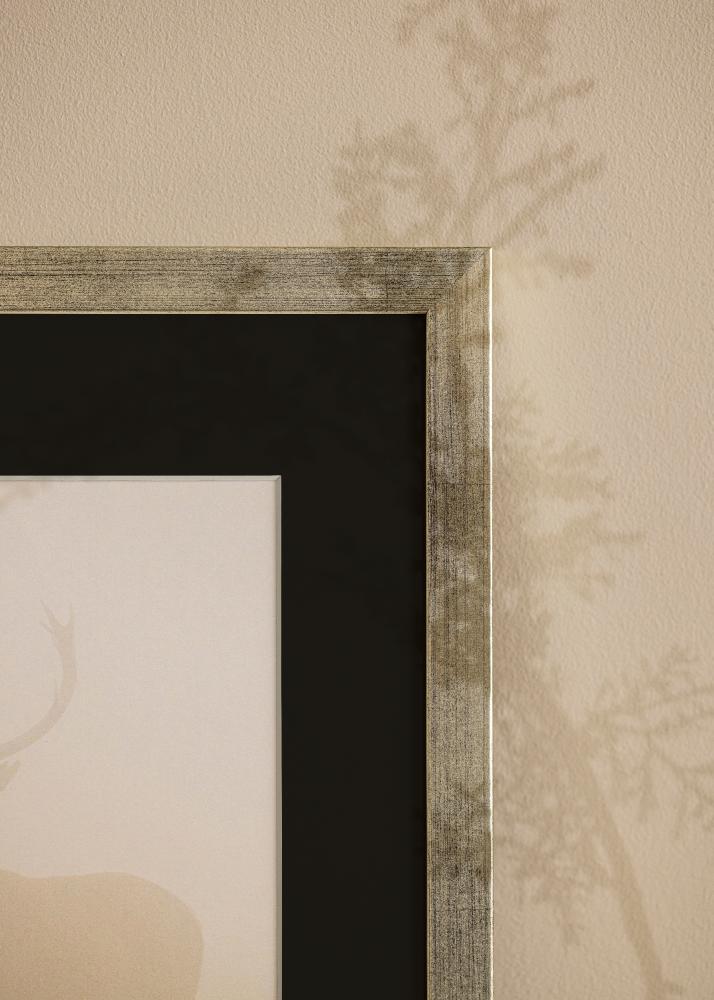 Keret Elegáns Ezüst 24x30 cm - Paszpartu Fekete 6x8 inches