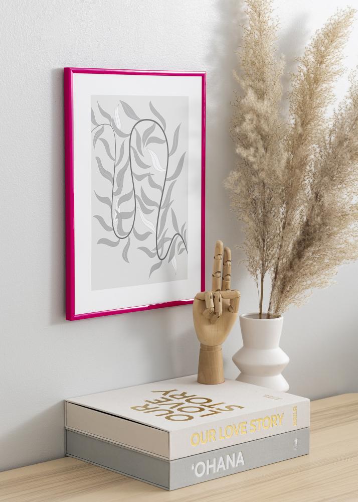 Keret New Lifestyle Sötét rózsaszín 30x40 cm - Paszpartu Fehér 20x30 cm