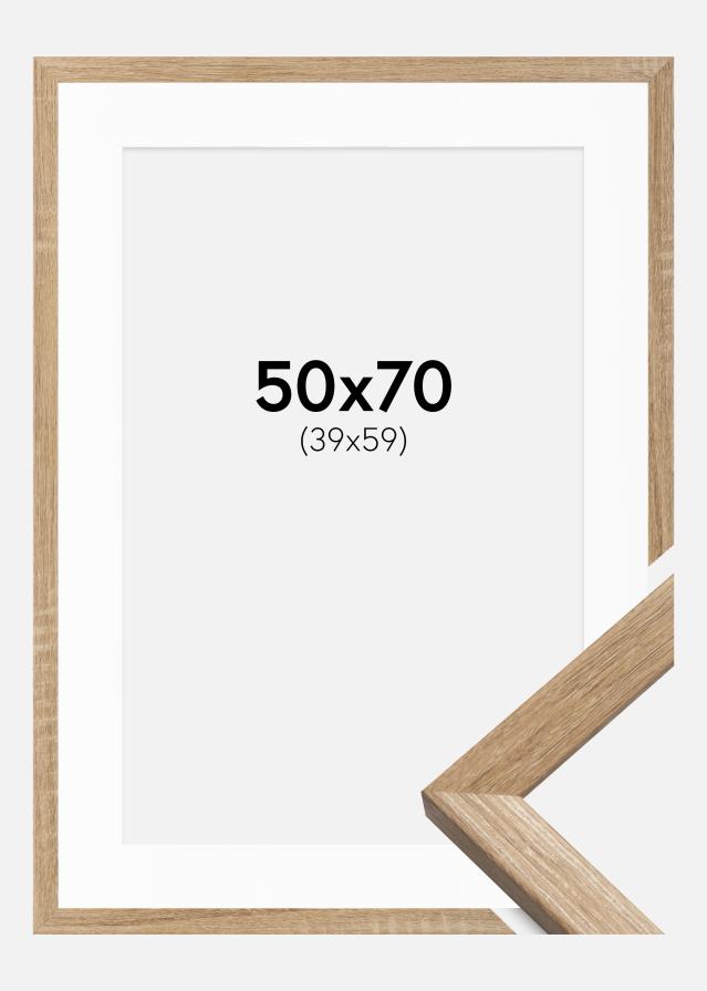 Keret Fiorito Világos Tölgy 50x70 cm - Paszpartu Fehér 40x60 cm