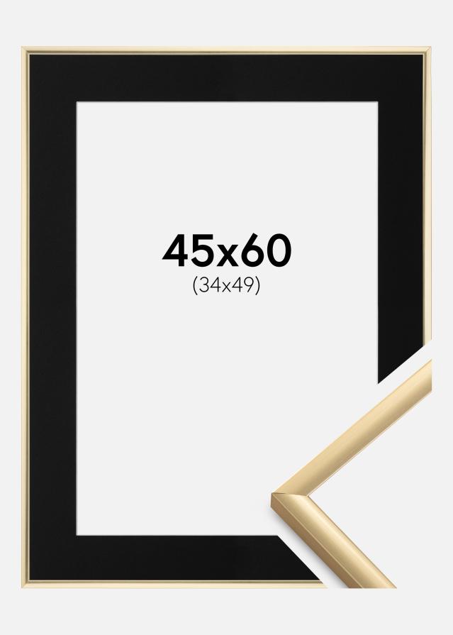 Keret New Lifestyle Arany 45x60 cm - Paszpartu Fekete 35x50 cm