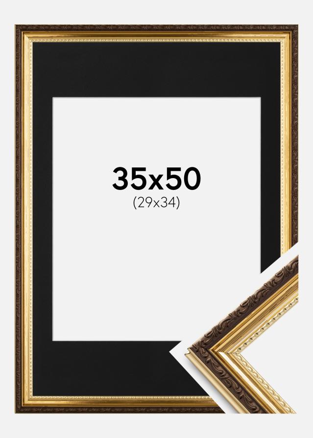 Keret Abisko Arany 35x50 cm - Paszpartu Fekete 30x35 cm