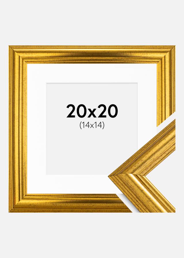 Keret Västkusten Arany 20x20 cm - Paszpartu Fehér 15x15 cm