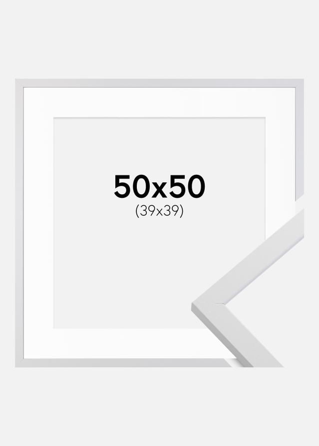 Keret Trendy Fehér 50x50 cm - Paszpartu Fehér 40x40 cm