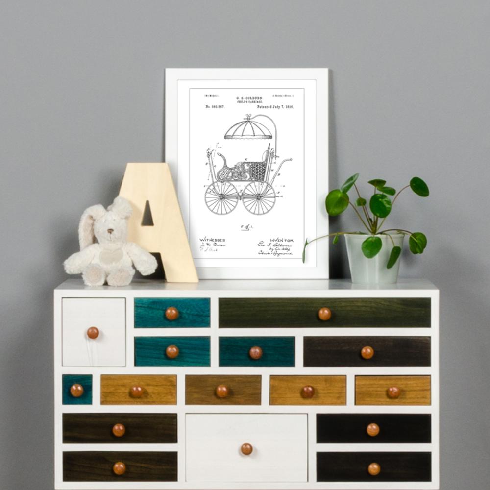 Szabadalmi rajz - Gyerekkocsi ban Poszter