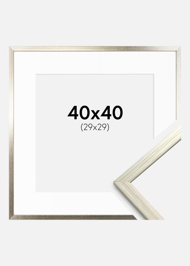 Keret Edsbyn Ezüst 40x40 cm - Paszpartu Fehér 30x30 cm