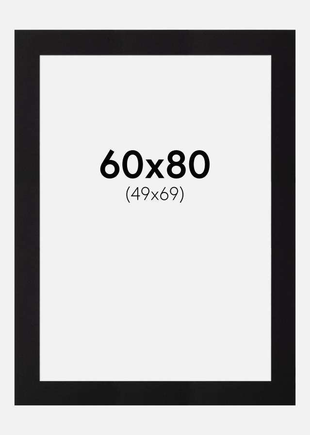 Paszpartu Fekete Standard Fehér él 60x80 cm (49x69)