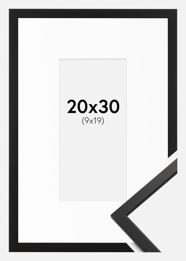 Keret Edsbyn Fekete 20x30 cm - Paszpartu Fehér 10x20 cm