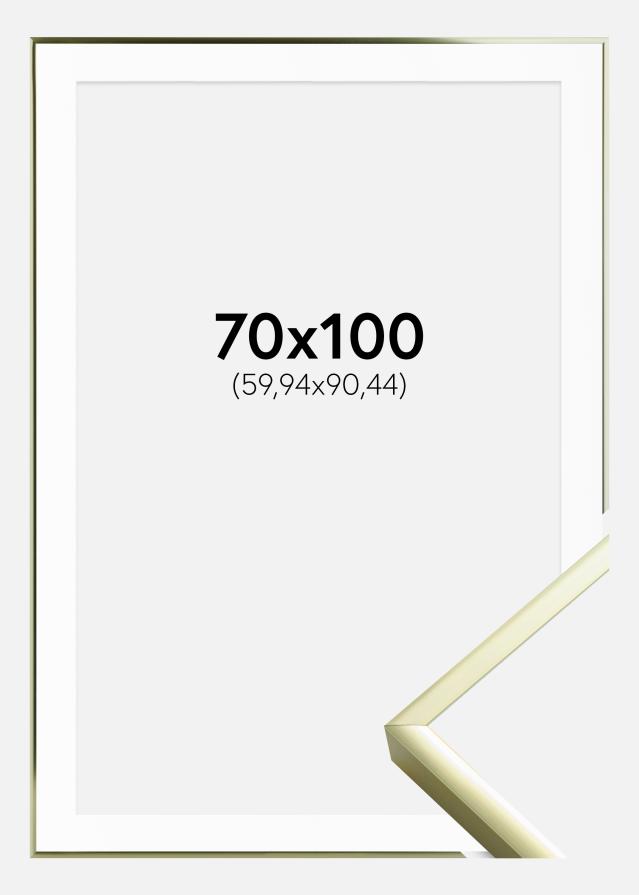 Keret Poszter Frame Aluminum Gold 70x100 cm - Paszpartu Fehér 24x36 inches