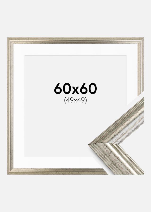 Keret Västkusten Ezüst 60x60 cm - Paszpartu Fehér 50x50 cm