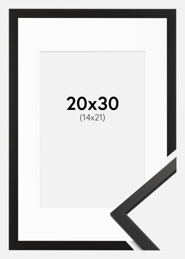 Keret Edsbyn Fekete 20x30 cm - Paszpartu Fehér 15x22 cm