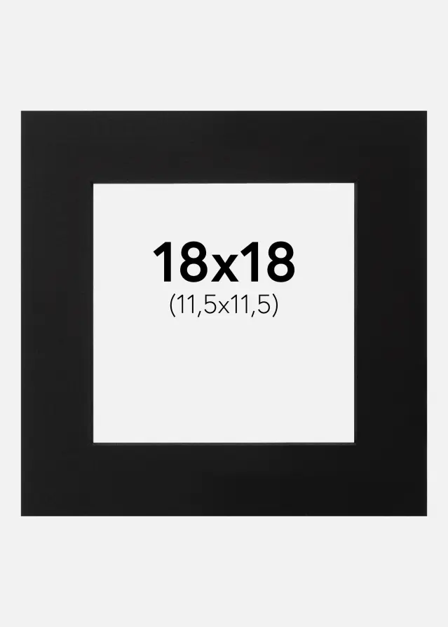 Paszpartu Fekete Fekete él 18x18 cm (11,5x11,5)