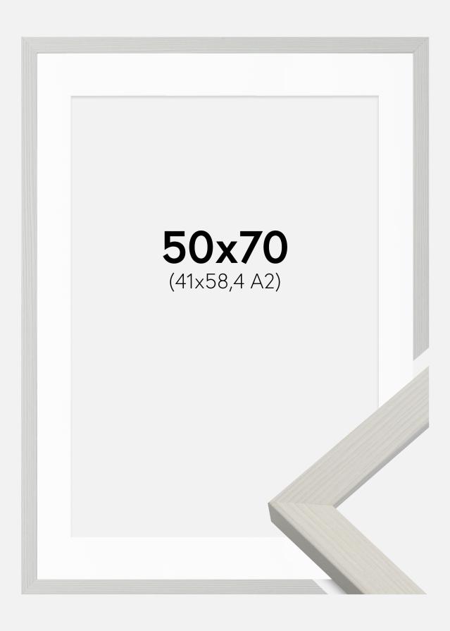 Keret Fiorito Fehér 50x70 cm - Paszpartu Fehér 42x59,4 cm (A2)