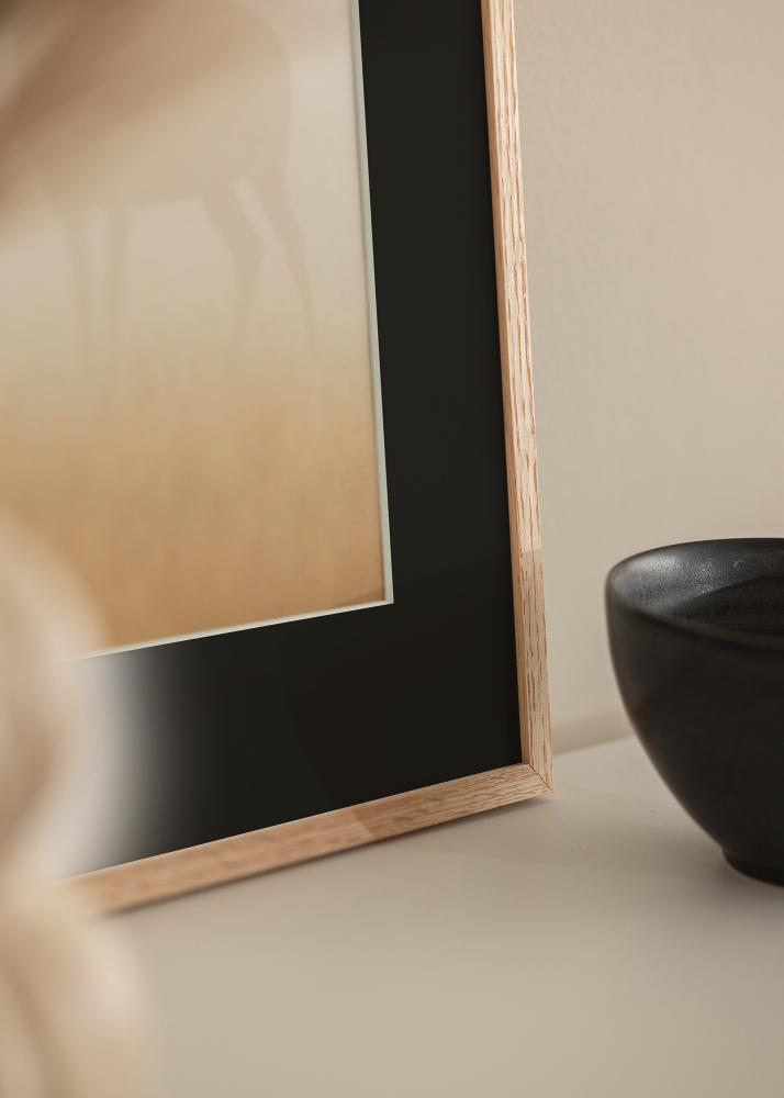 Keret Vékony Tölgy 20x30 cm - Paszpartu Fekete 15x21 cm (A5)