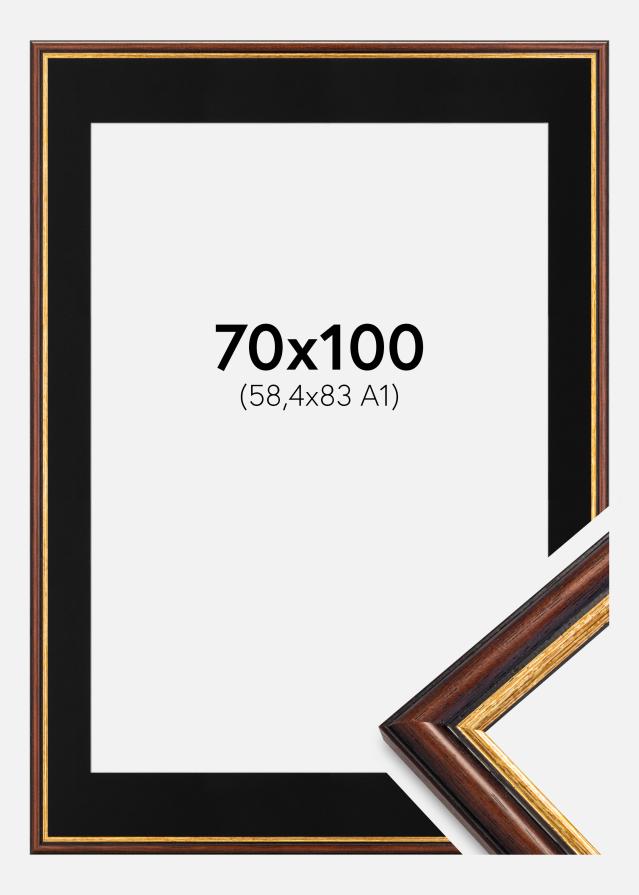 Keret Siljan Barna 70x100 cm - Paszpartu Fekete 59,4x84 cm (A1)