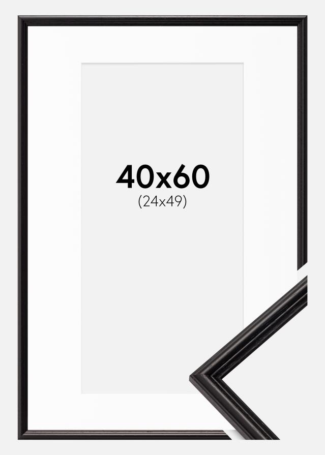 Keret Horndal Fekete 40x60 cm - Paszpartu Fehér 25x50 cm