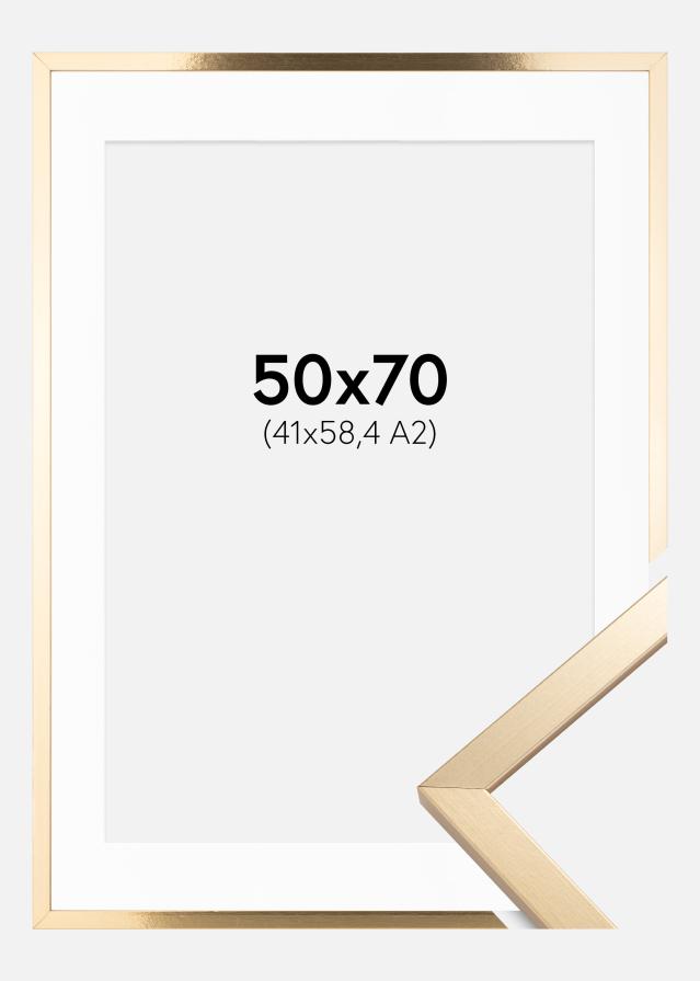 Keret Trendy Arany 50x70 cm - Paszpartu Fehér 42x59,4 cm (A2)