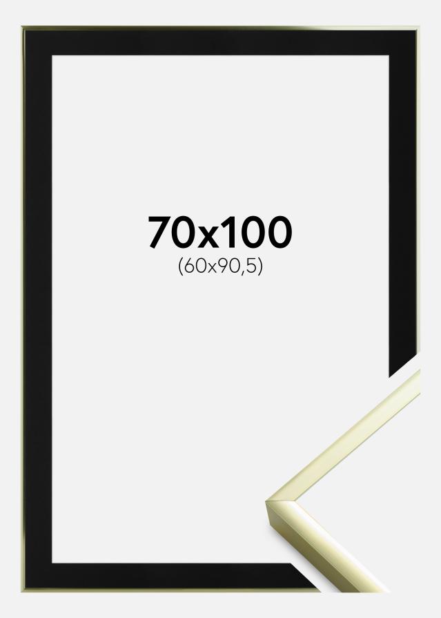 Keret Poszter Frame Aluminum Gold 70x100 cm - Paszpartu Fekete 61x91,5 cm