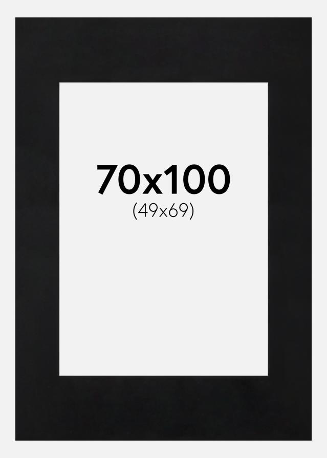 Paszpartu Fekete Standard Fehér él 70x100 cm (49x69)