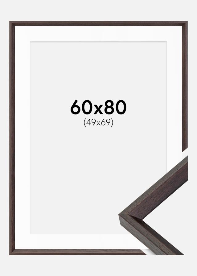 Keret Globe Espresso 60x80 cm - Paszpartu Fehér 50x70 cm