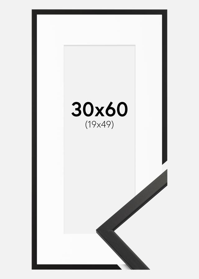 Keret Edsbyn Fekete 30x60 cm - Paszpartu Fehér 18x46 cm