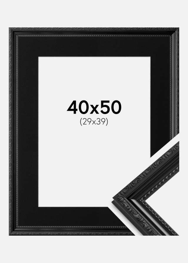 Keret Abisko Fekete 40x50 cm - Paszpartu Fekete 30x40 cm