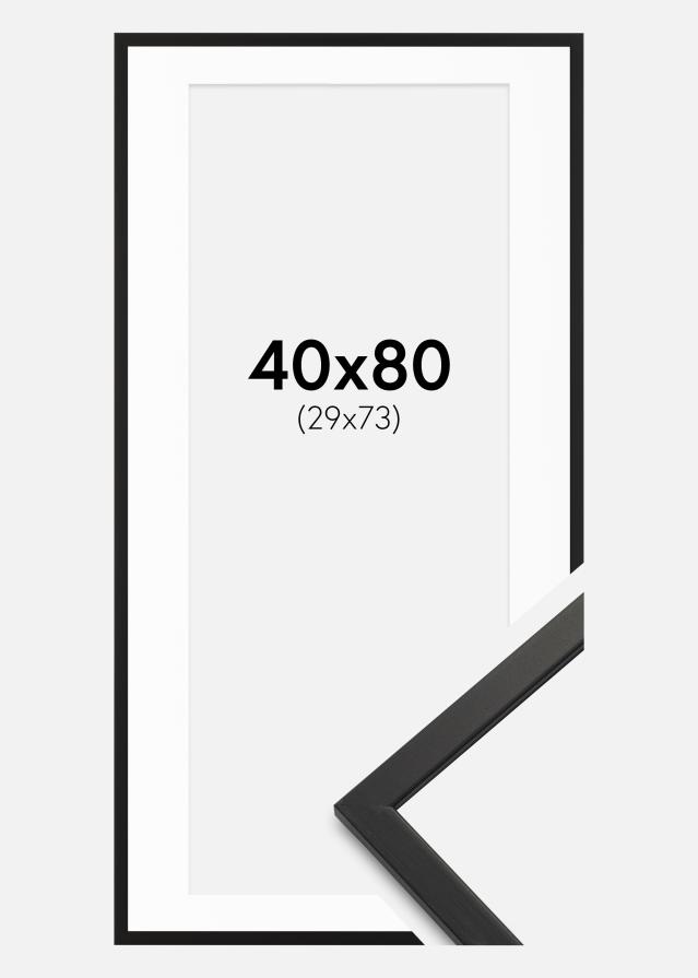 Keret Edsbyn Fekete 40x80 cm - Paszpartu Fehér 30x74 cm