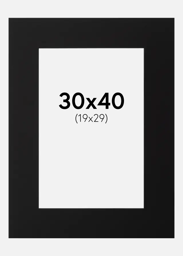 Paszpartu Fekete Fekete él 30x40 cm (19x29)