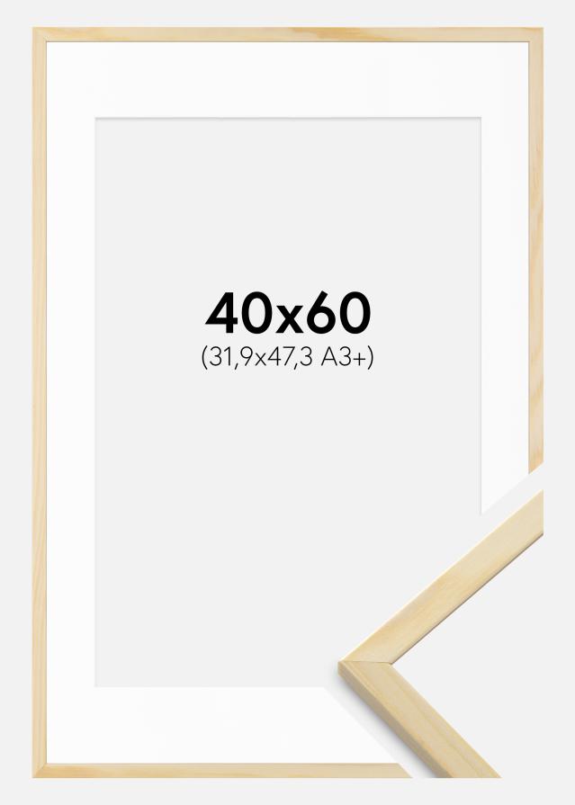 Keret Galant Erdeifenyő 40x60 cm - Paszpartu Fehér 32,9x48,3 cm (A3+)