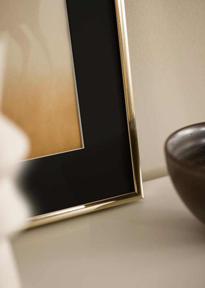 Keret Alumínium Csiszolt Arany 70x100 cm - Paszpartu Fekete 62x85 cm