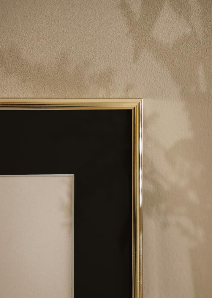 Keret Alumínium Csiszolt Arany 70x100 cm - Paszpartu Fekete 62x85 cm