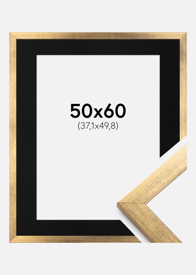 Keret Elegáns Arany 50x60 cm - Paszpartu Fekete 15x20 inches