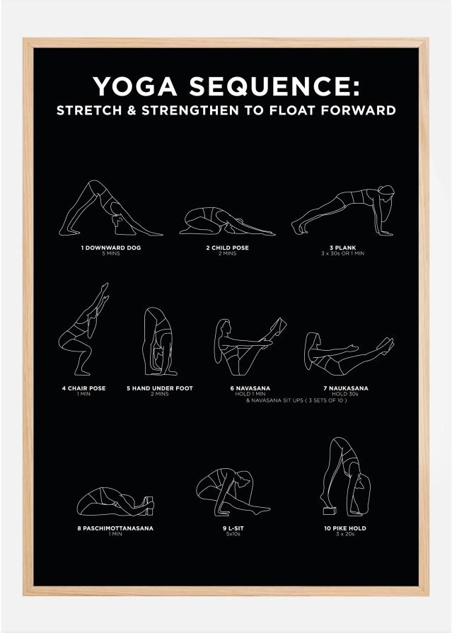 Yoga Sequence - Stretch & Strengthen To Float Forward - Black Poszter