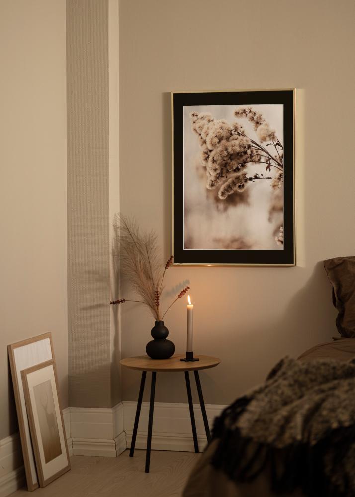 Keret Alumínium Csiszolt Arany 70x100 cm - Paszpartu Fekete 62x85 cm