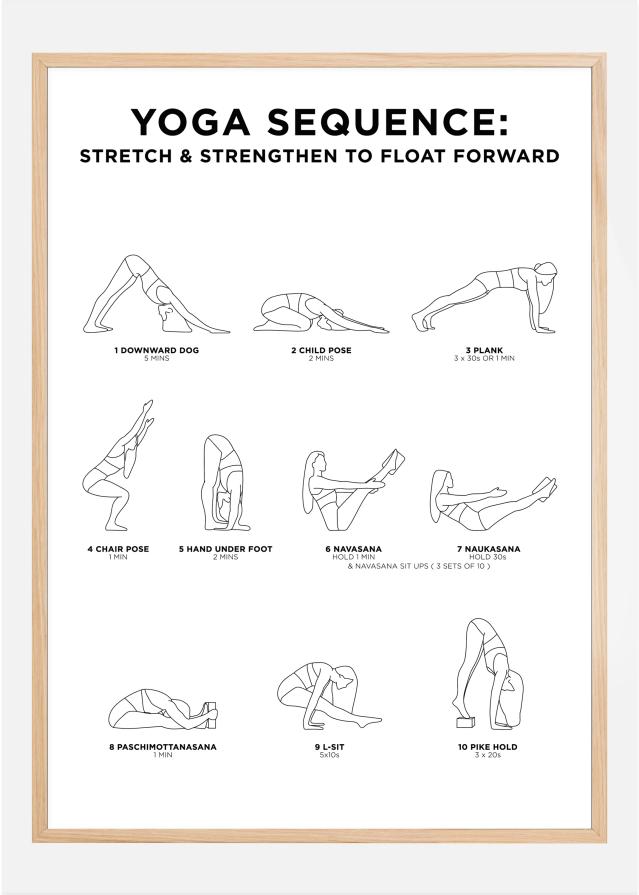 Yoga Sequence - Stretch & Strengthen To Float Forward - White Poszter