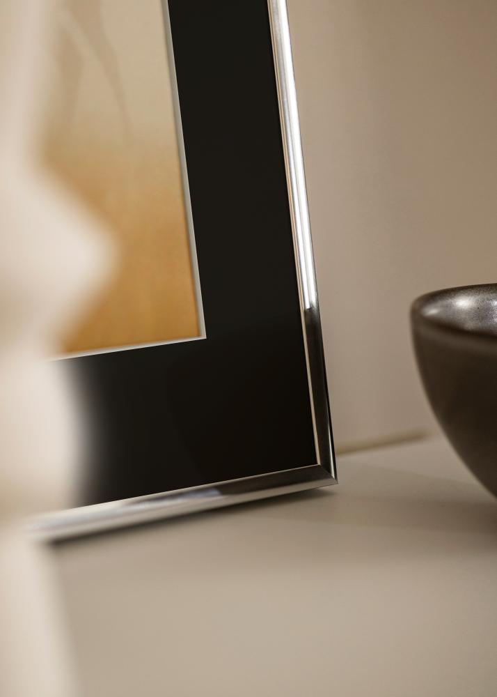 Keret Alumínium Csiszolt Ezüst 70x100 cm - Paszpartu Fekete 59,4x84 cm (A1)