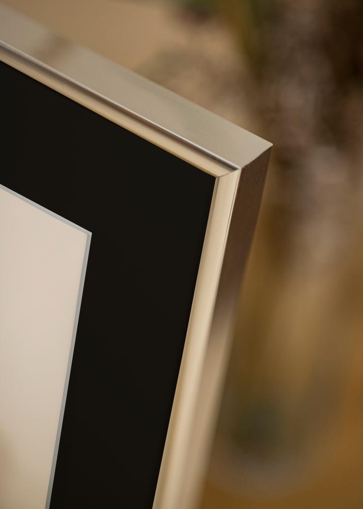 Keret Alumínium Csiszolt Ezüst 70x100 cm - Paszpartu Fekete 59,4x84 cm (A1)