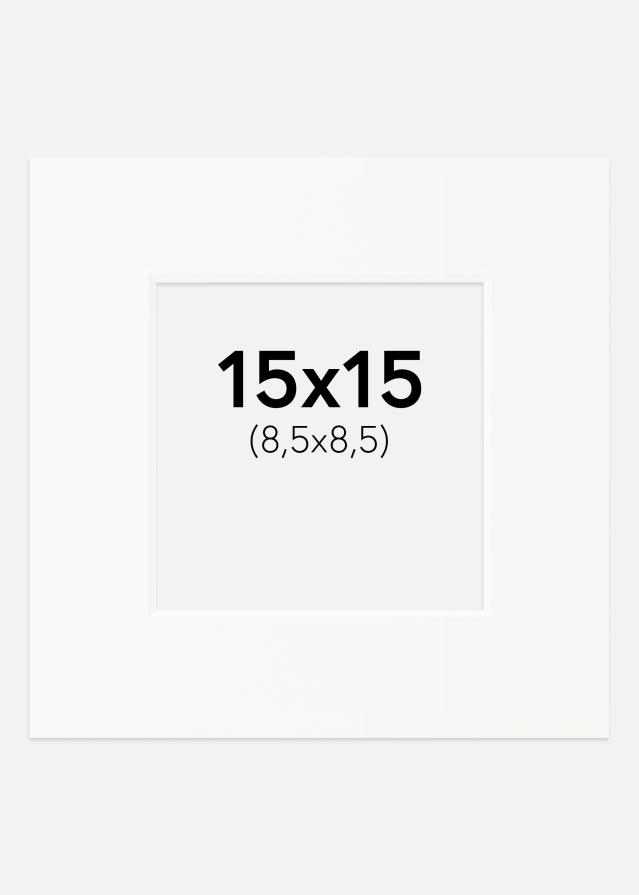 Paszpartu Piszkosfehér Fehér él 15x15 cm (8,5x8,5)