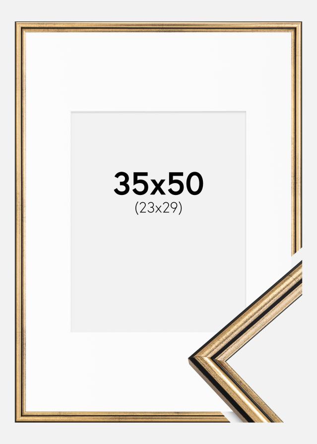 Keret Horndal Arany 35x50 cm - Paszpartu Fehér 24x30 cm