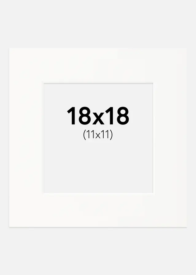 Paszpartu Piszkosfehér Fehér él 18x18 cm (11x11)