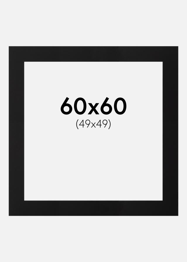 Paszpartu Fekete Fekete él 60x60 cm (49x49)
