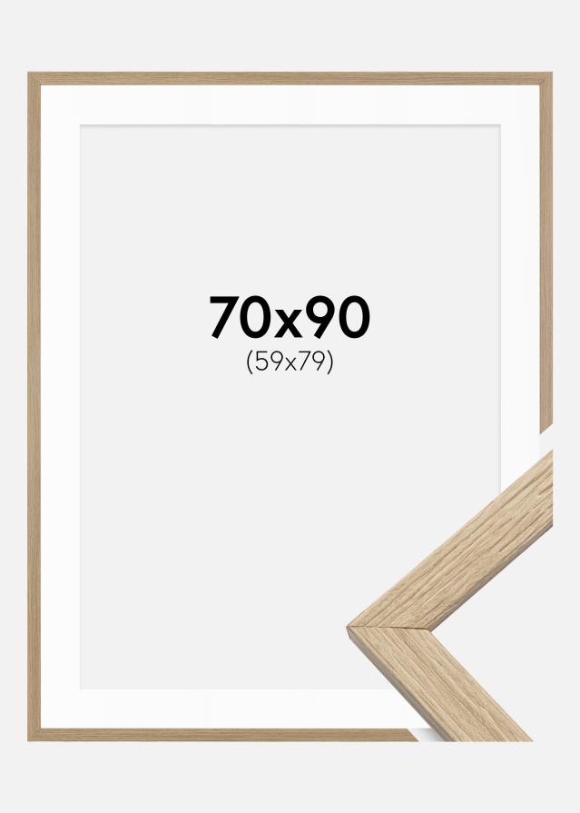 Keret Elegáns Tölgy 70x90 cm - Paszpartu Fehér 60x80 cm