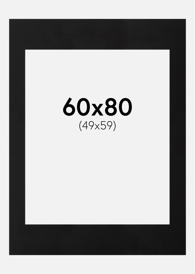 Paszpartu Fekete Fekete él 60x80 cm (49x59)